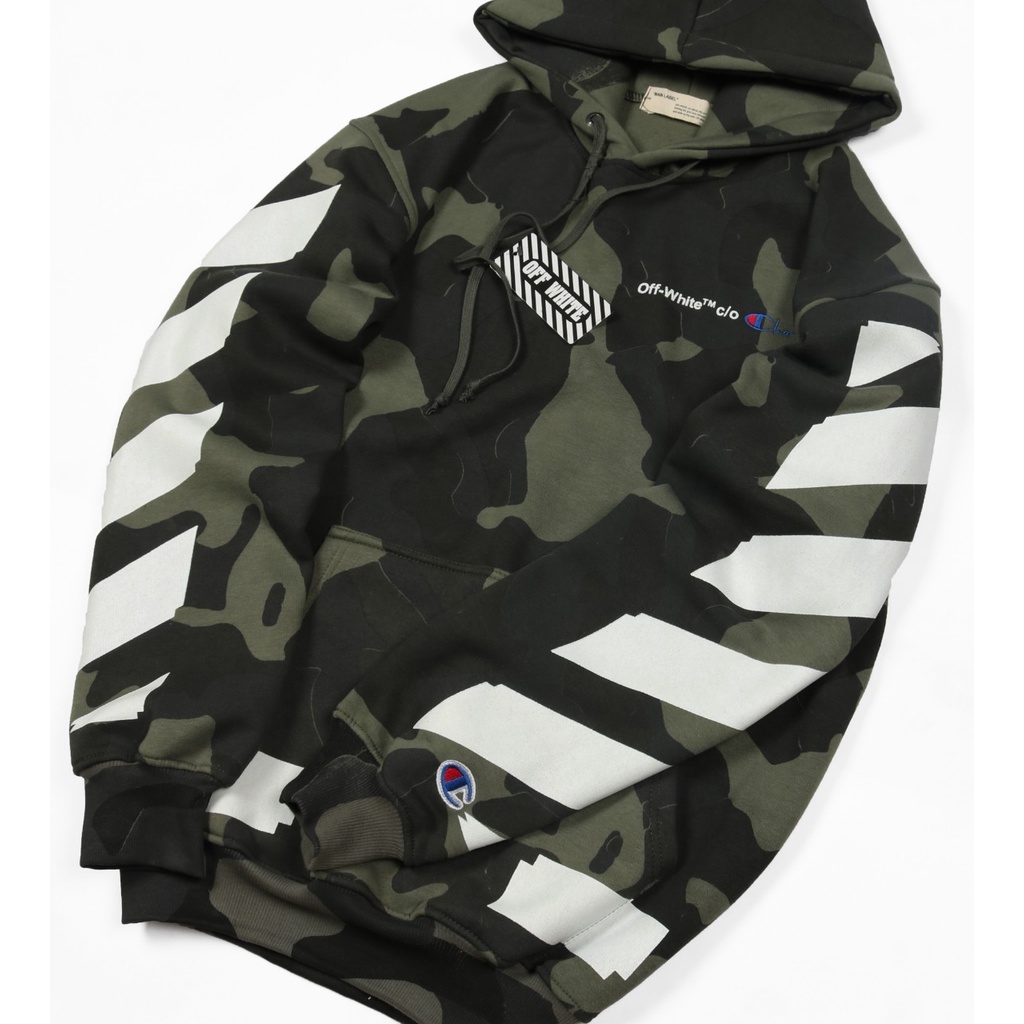 Jaket Sweater Hoodie OFF WHT X CHAMP CAMO – Fashion Trendy Casual Unisex Good Brand Quality 99% Realpict