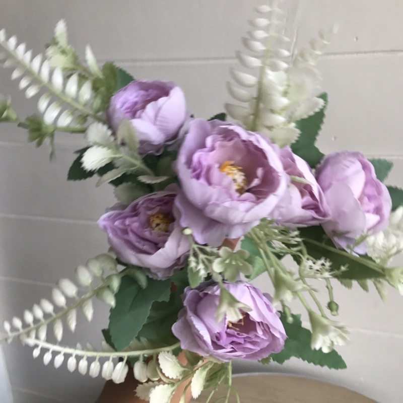 BUNGA TANGKAI MAWAR CENTIFOLIA - rose peony ranuculus tosca ungu pink merah bunga artificial palsu-4