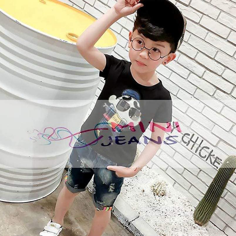 Setelan Anak Cowok Crayon Shinchan Set 2in1 (baju, celana)