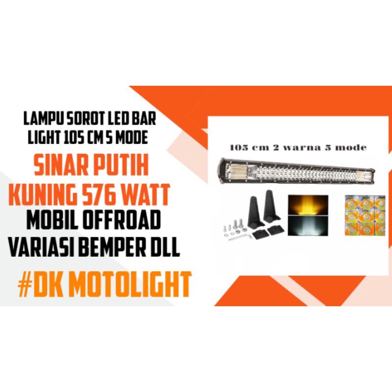 led bar lampu sorot kabut offroad PJ 55cm  93cm  100cm 107 cm 2 warna 5 mode