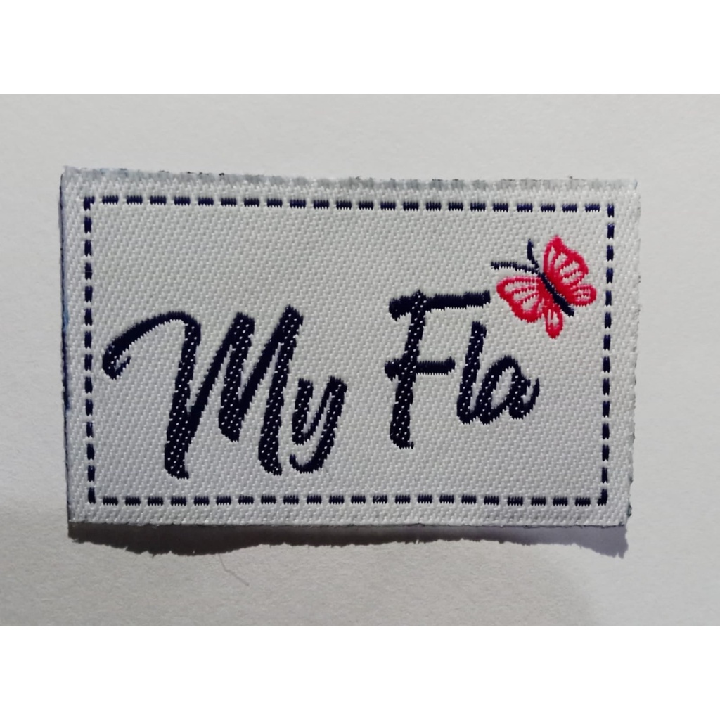 produksi aksesoris fashion / woven label / sattin printing / logo / pita / sky label