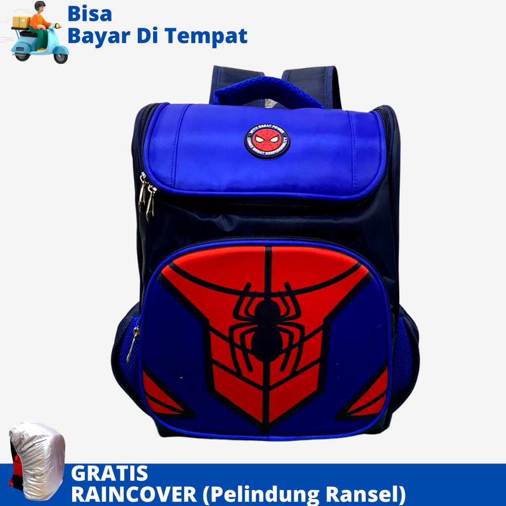 Tas Sekolah Anak SD Karakter Superhero FIBER DSTR-1002 Ukuran SD Ransel Anak