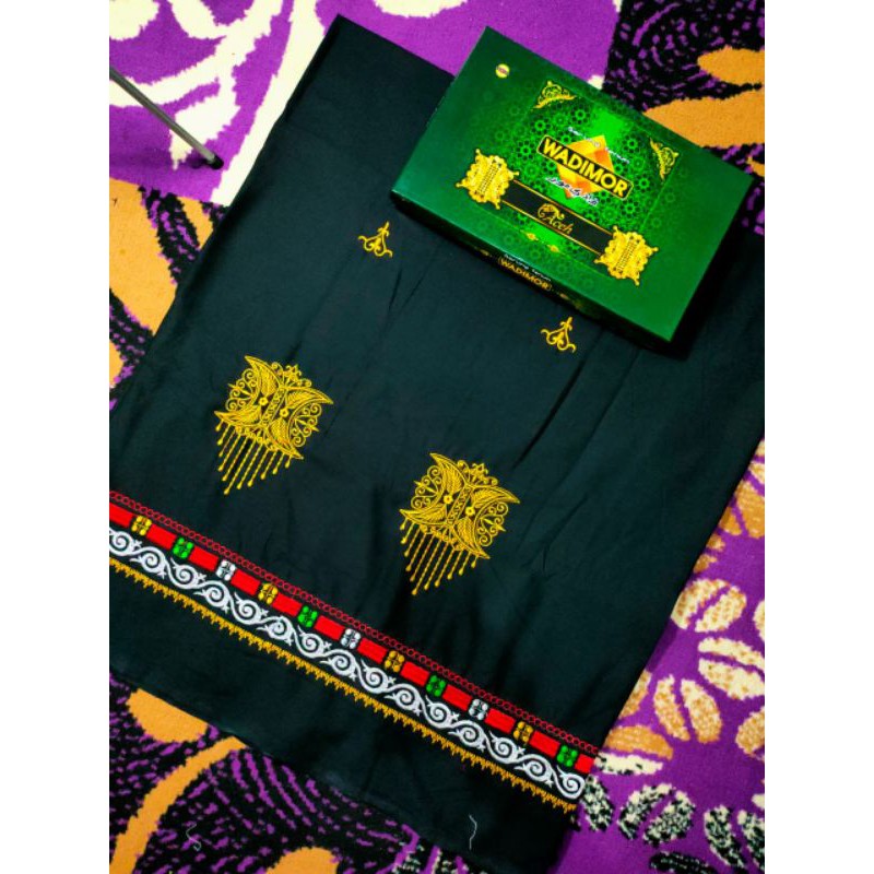 Sarung Bordir Pintu Aceh Mix Kerawang Gayo Motif Benang Kuning