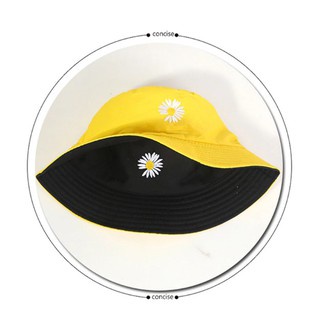 Topi Bucket Wanita Dewasa Motif Bunga Daisy / Bucket Wanita Dua Sisi Dewasa Bordir Bunga