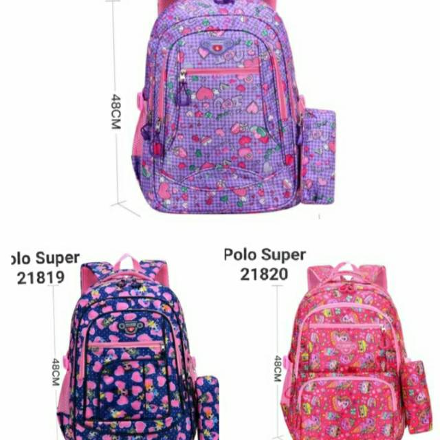 Tas ransel wanita polo original free rain covers