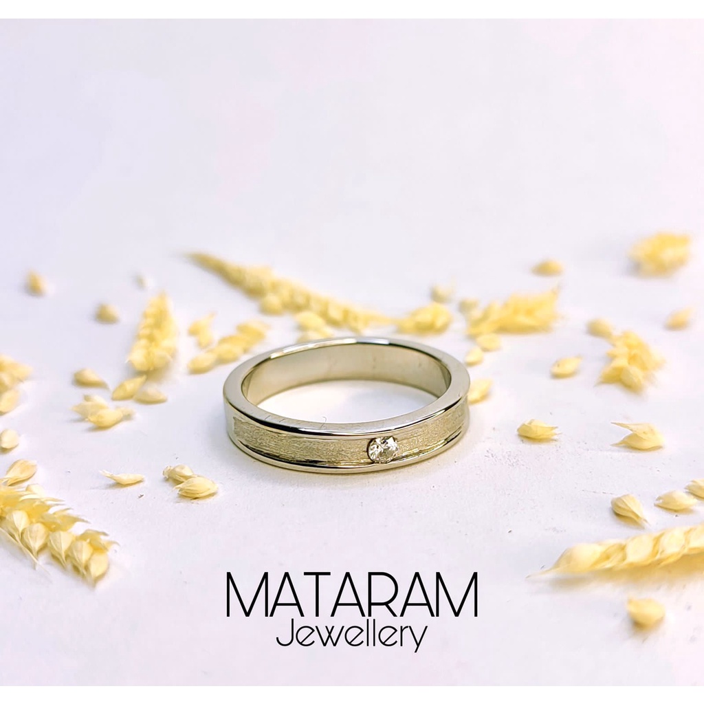 Cincin Kawin Nabire Palladium Kadar 50% - Bebas Request Model Cincin Custom By Mataram Jewellery - F