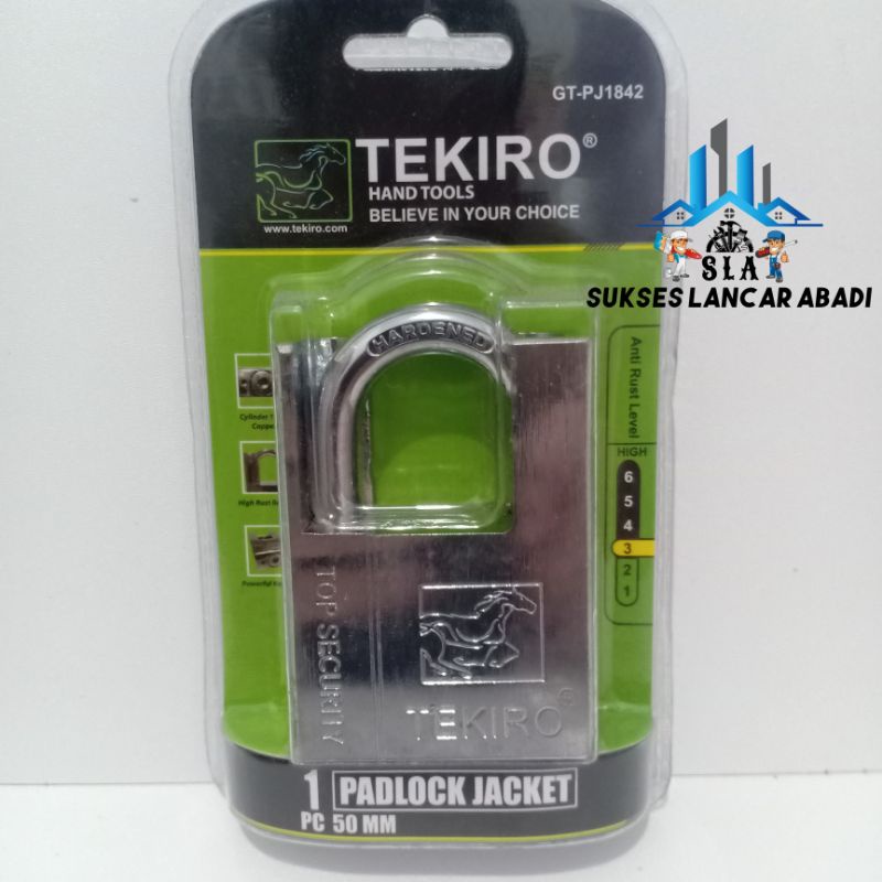 GEMBOK JAKET TEKIRO 50mm /GEMBOK PAGAR/GEMBOK GUDANG/GEMBOK RUKO