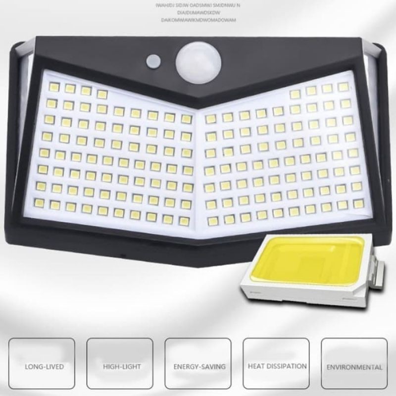 Lampu Taman Tembok Dinding Sensor Solar 212LED Tenaga Matahari Surya