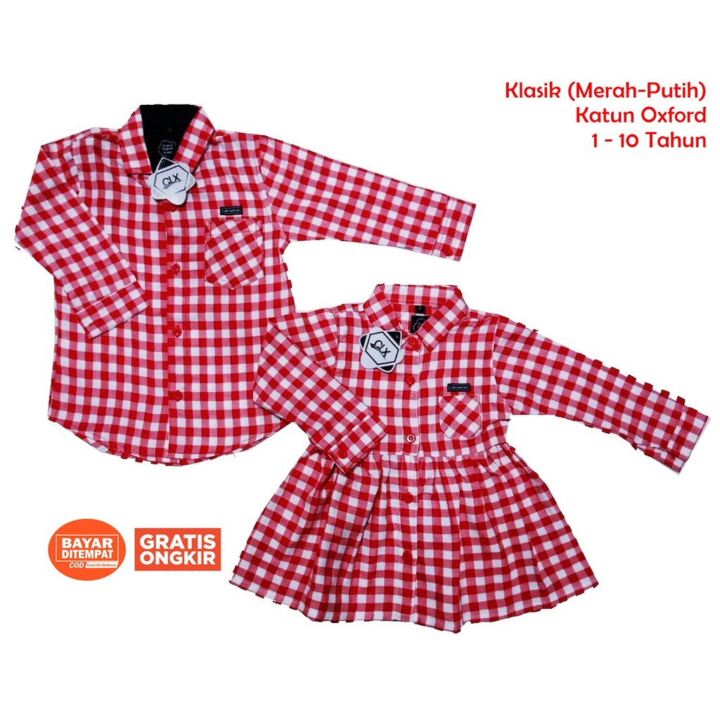 Kemeja Dress Anak Klasik  1-10Thn Katun Oxford Baju Anak Murah Harga Satuan