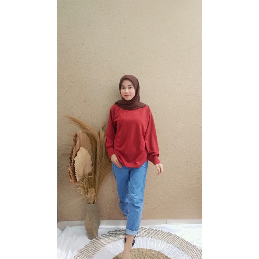 BALONIX BLOUSE TANGAN BALON-MAROON