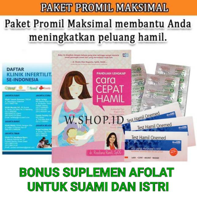 PAKET PROMIL Buku Panduan Cara Cepat Hamil dr. Rosdiana Ramli SpOG + PAKET AFOLAT