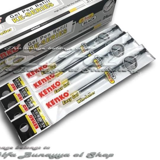 

✩ KENKO Refill Pulpen Easy Gel 0.5 (Pak isi 24) Isi Ulang Pen Tinta 0,5 - Hitam ☄