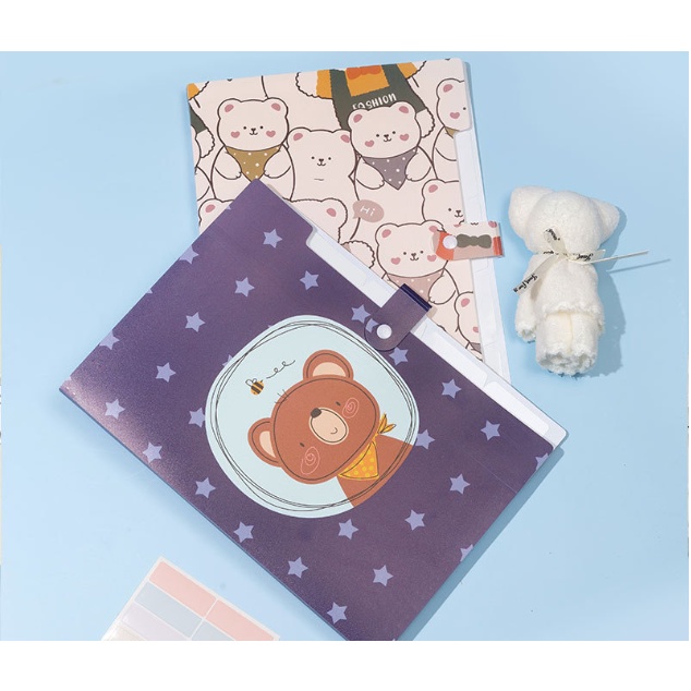 Map Folder Organizer Gambar ANIMAL Map 5 Sekat / Map Folder A4 Motif Simple Lucu Hewan / Map Karakter Kartun Binatang Lucu