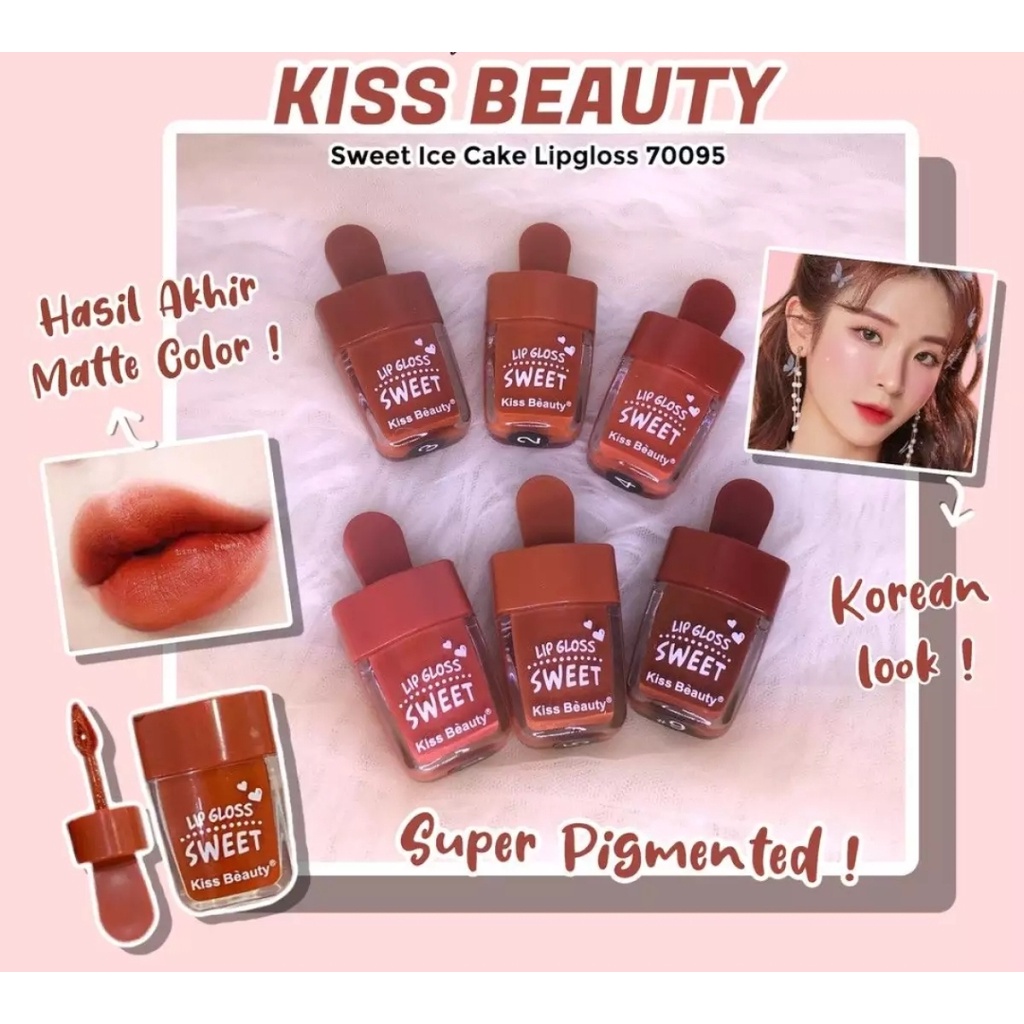 LIipgloss Kiss Beauty Sweet Lipgloss ( ICE CREAM )
