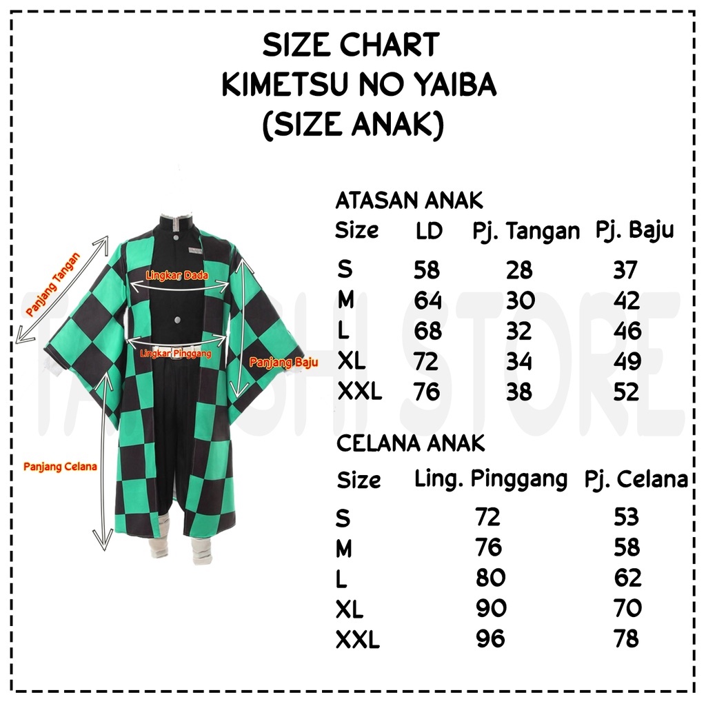 KIMETSU NO YAIBA COSPLAY COSTUME KIDS KOSTUM ANAK