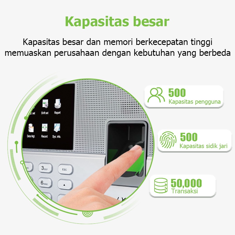 ZKTeco mesin absensi LX50 Fingerprint Bahasa Indonesia Mesin Absensi Mesin Absensi Sidik Jari Biometrik