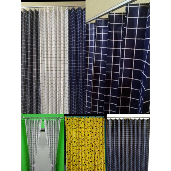 GORDEN PLISKET KAWAT S - GORDEN PLISKET MOTIF - gorden jendela - hordeng pintu - gorden biasa 200x20