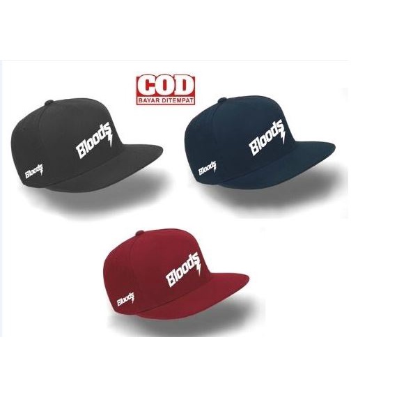 TOPI PRIA WANITA SNAPBACK BORDIR BLOODS PREMIUM/ TOPI KEKINIAN/ TOPI HITS/ TOPI HIP HOP