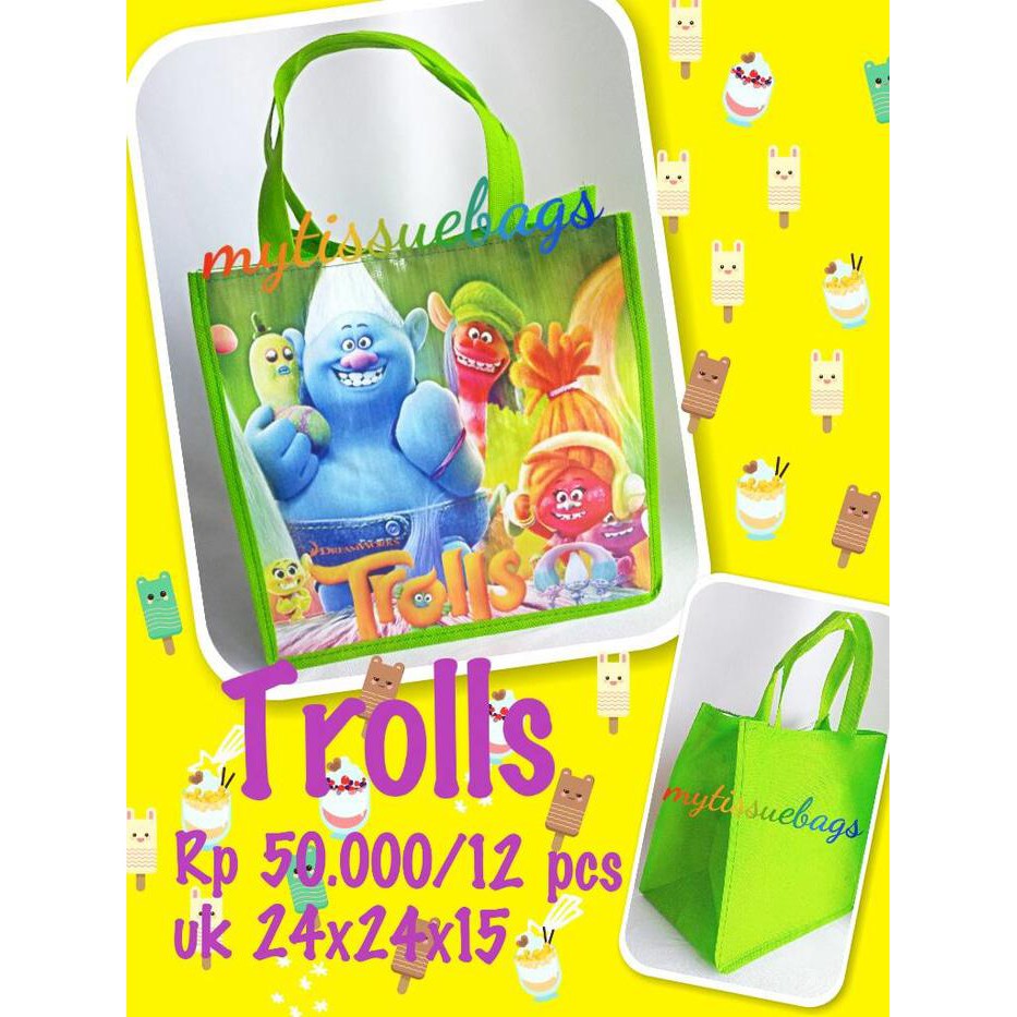 

tas souvenir ultah trolls/trolls birthday goodiebag