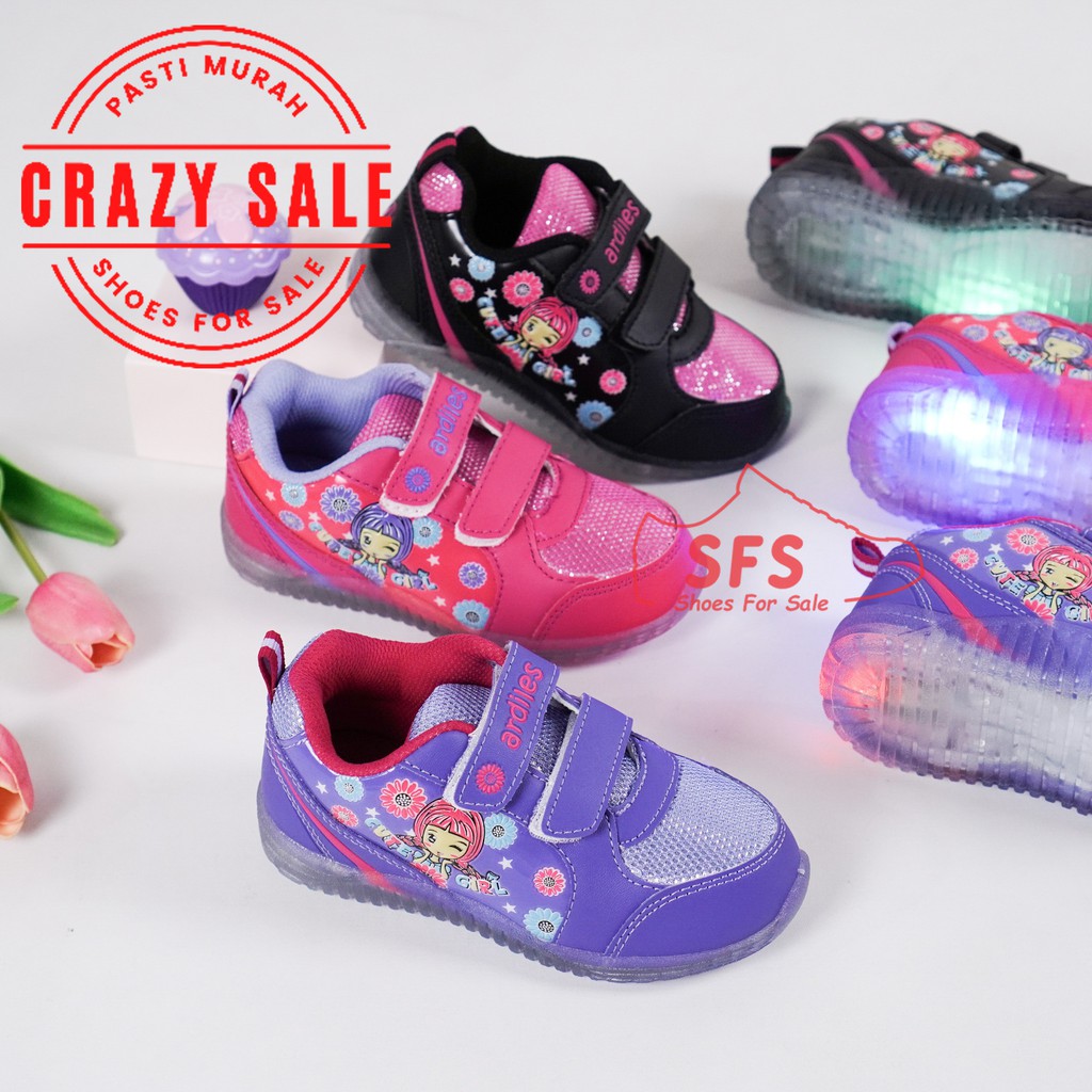 SALE SEPATU ANAK PEREMPUAN LED ARDILES CHERISKA // SEPATU LAMPU ANAK