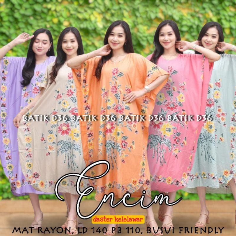 Baju Tidur Daster Kelelawar Encim Soft Modern Santai Elegen Bahan Rayon Jumbo