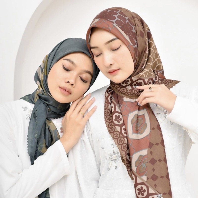 Hijab Motif segiempat Oskara Square Jilbab grosir