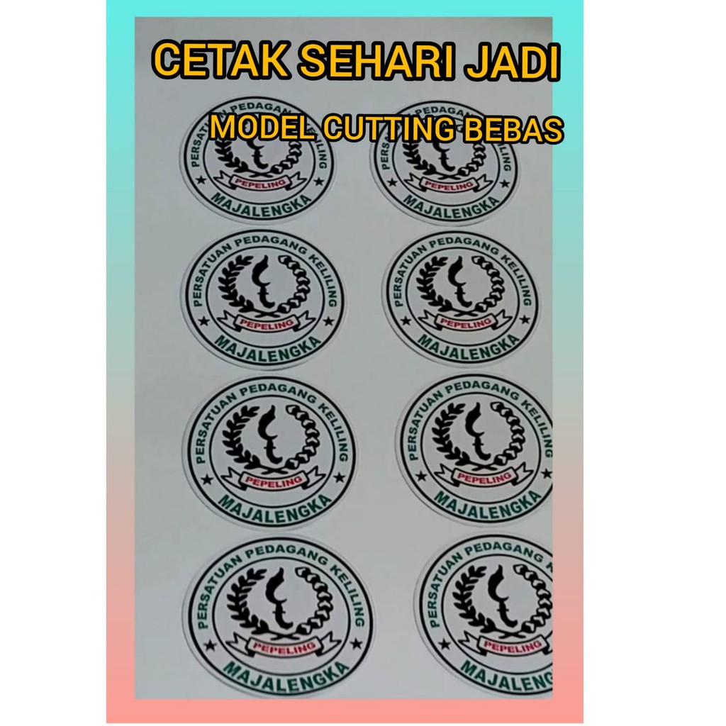 

Cetak Sticker Label Vininyl A3+ :Doff/Glossy, Cutting Kotak/Bulat/Custom,Stiker Produk Label Kemasan