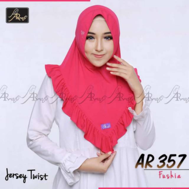 Hijab arrafi AR 357 medium hijab instan rempple semipet || INAYAHHIJAB-4