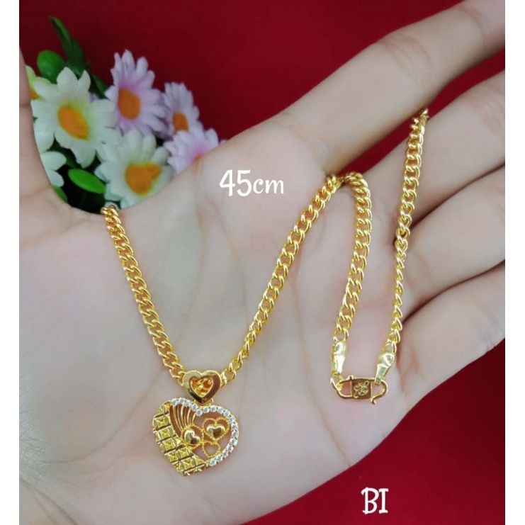 perhiasan emas muda warna 24k kalung wanita