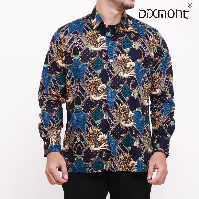 Dixmont Kemeja Pria Batik Panjang Hem BL01421