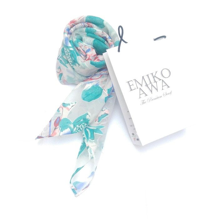 Kerudung Segiempat Motif Grenfla / Hijab / Jilbab / Emikoawa / Organza