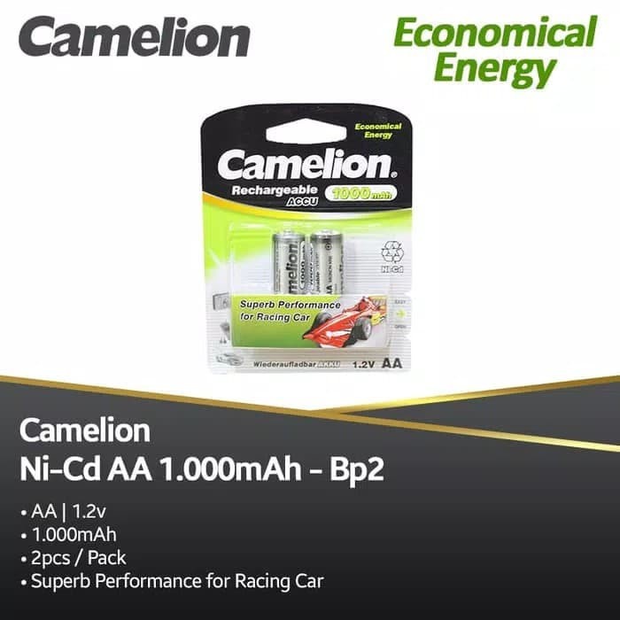 Battery CAMELION 1000 mAh ORIGINAL Ni-Cd Type AA - Baterai Camelion Tamiya