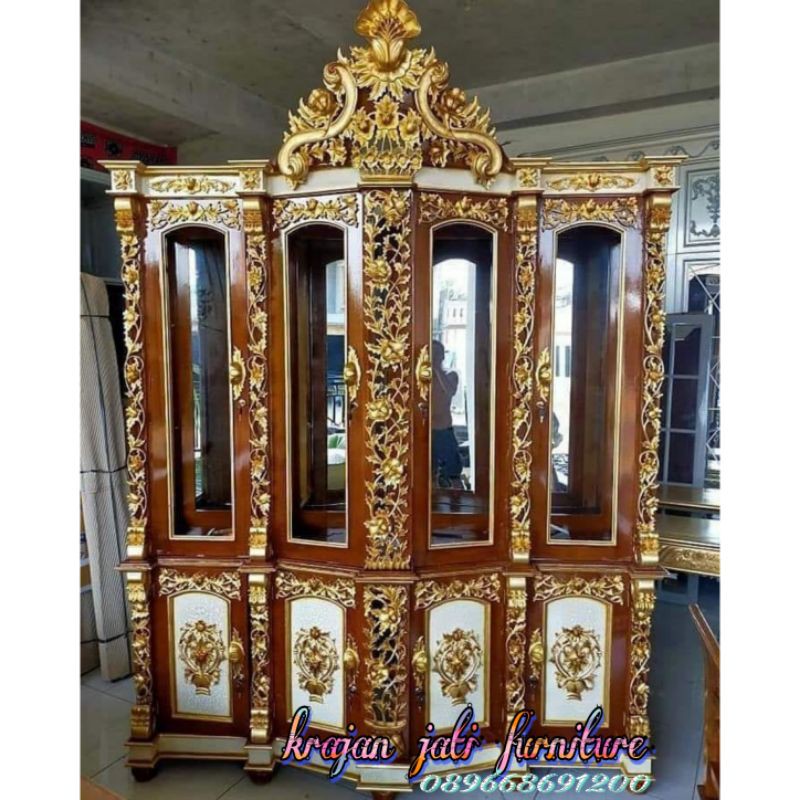 lemari hias shima jati / lemari jati