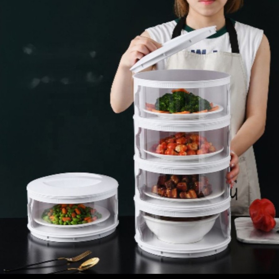 Food storage 4 layer wadah saji makanan susun dish cover tahan panas A - 4 layer, PAKING DUS