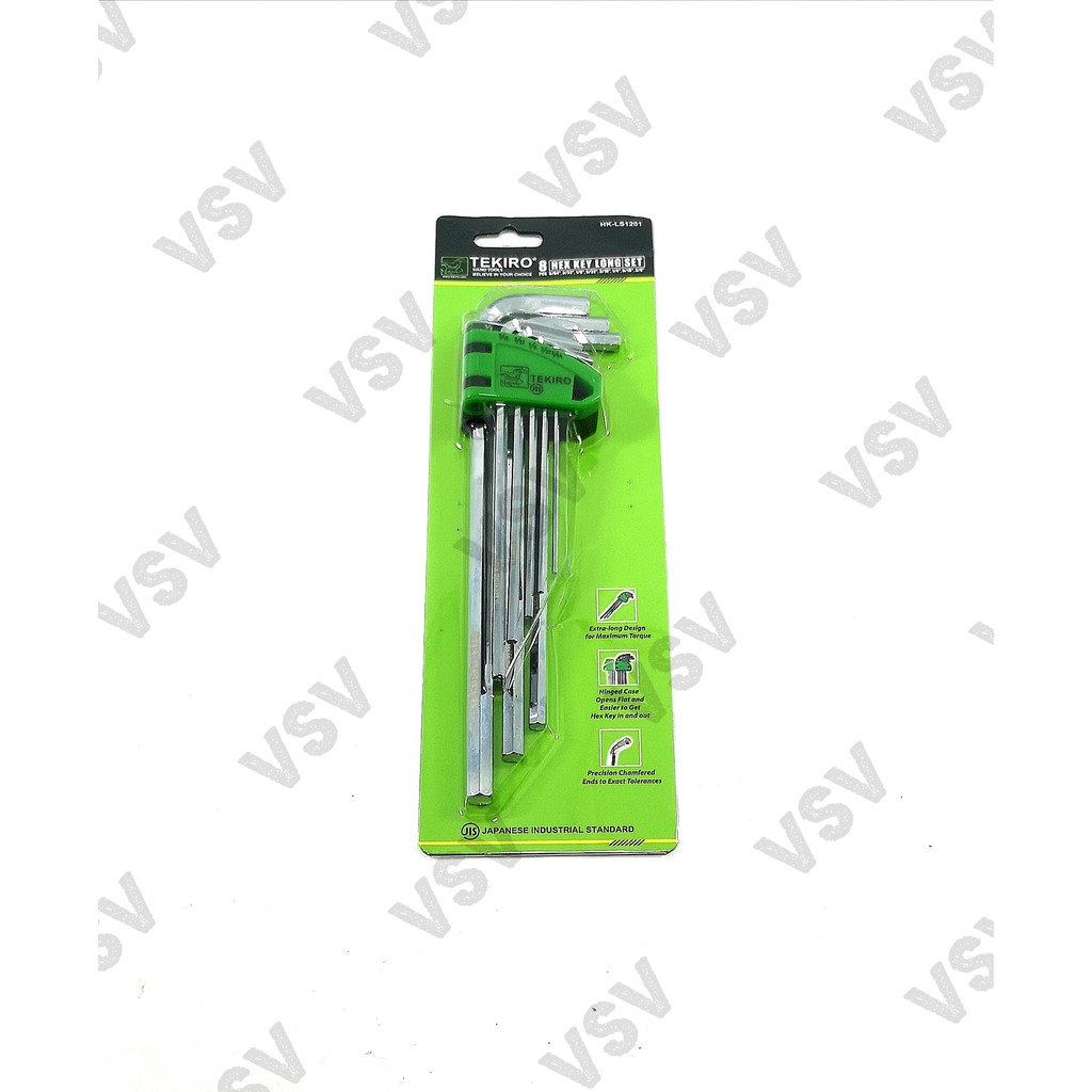 TEKIRO kunci L INCH set 8pc panjang 5/64&quot;-3/8&quot; / hex key long set 8pc