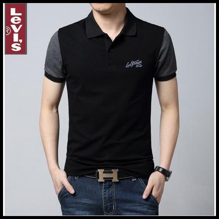 BIG SALE POLO SHIRT PRIA LEVIS HITAM / KAOS POLO KERAH WANGKI SHIRT