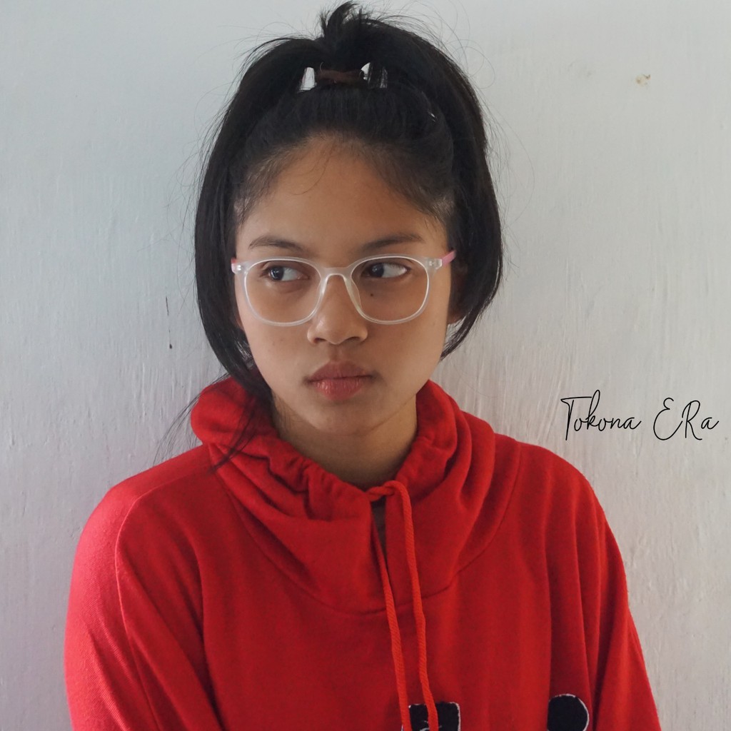 GNA eyewear frame kacamata wanita pria bulat transparan simple Frame kacamata premium