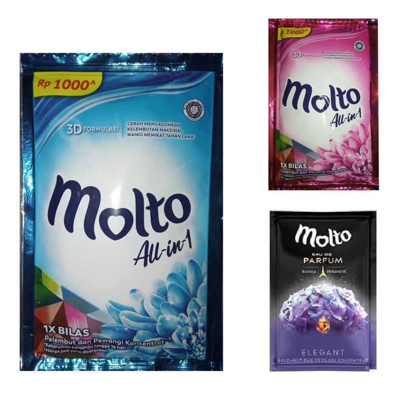 SS Molto All In One Softener Sachet 20 ml EDP Pure 20ml 1000 an Pink Biru Purple Pewangi Pelembut