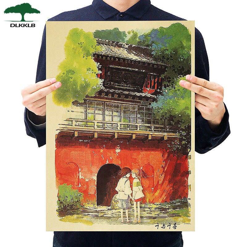 

Hot Sale Produk Impot Dlkklb Terkenal Hayao Miyazaki Film Anime Spirited Away Poster Kertas Kraft