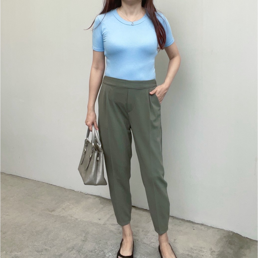 SL254 - Celana Panjang Wanita Basic Cotton Stylish Office Look