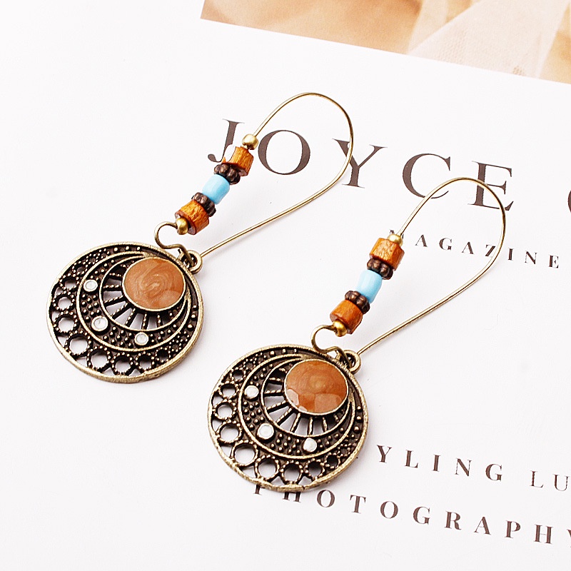 Anting Liontin Bulat Gaya Bohemian Eropa Amerika Tren Influencer