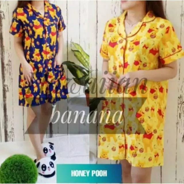 blinqshop baju tidur daster winnie the pooh