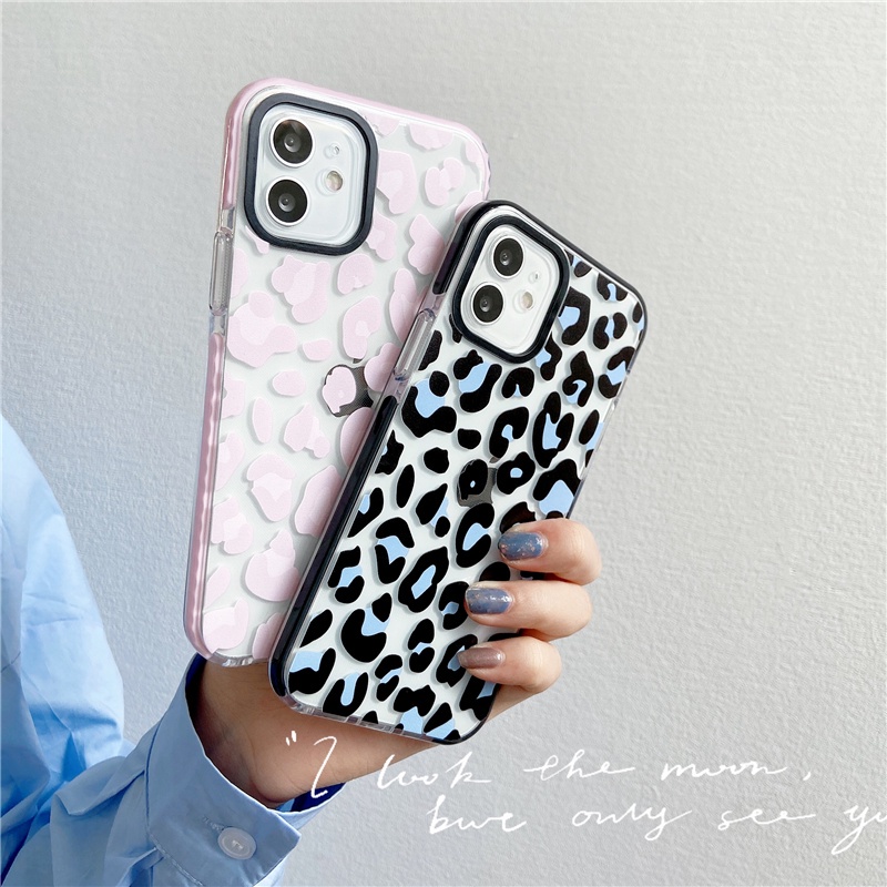 Soft Case Transparan Motif Leopard Untuk Iphone 6 6s 7 8 Plus X Xs Xsmax 11 12 Pro Max Xr 12mini