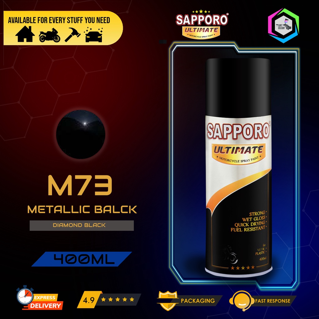 SAPPORO ULTIMATE Metallic Colour Cat Semprot M73 - Metallic Black