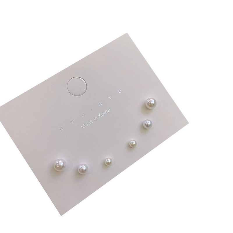 3 buah set Anting Mutiara Set Mini Anting-Anting Sterling Silver Jarum Sederhana dan Indah Anti Alergi