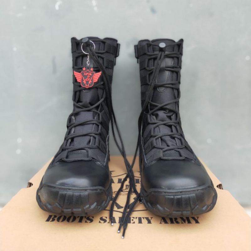 SEPATU PDL NINJA KOMANDO BAHAN KULIT SAPI ASLI MERK APIK SEPATU PDL DINAS LAPANGAN TNI POLRI SECURITY SATPAM