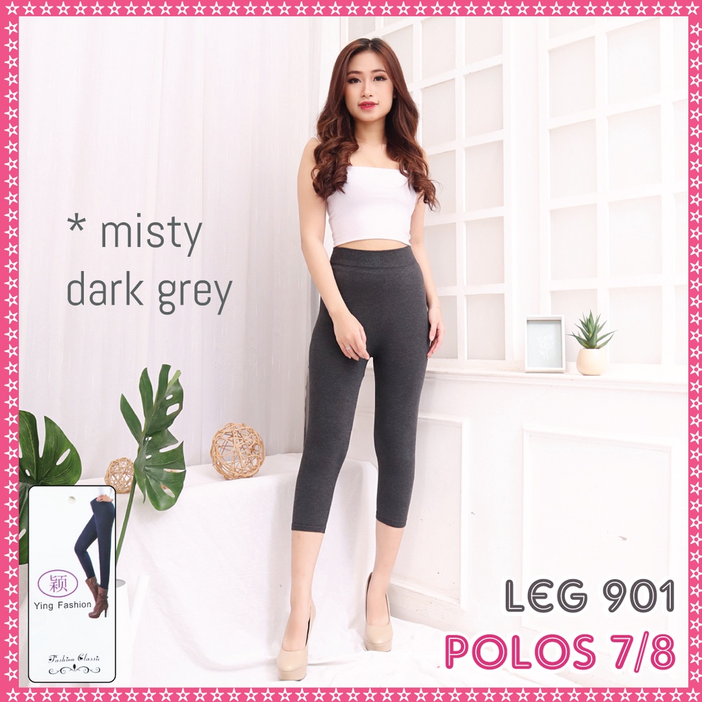 Grosir Minim 6 pcs ] Leg 701 Pendek / Legging polos pendek 7/8 import / legging polos wanita / legging polos import / legging hitam