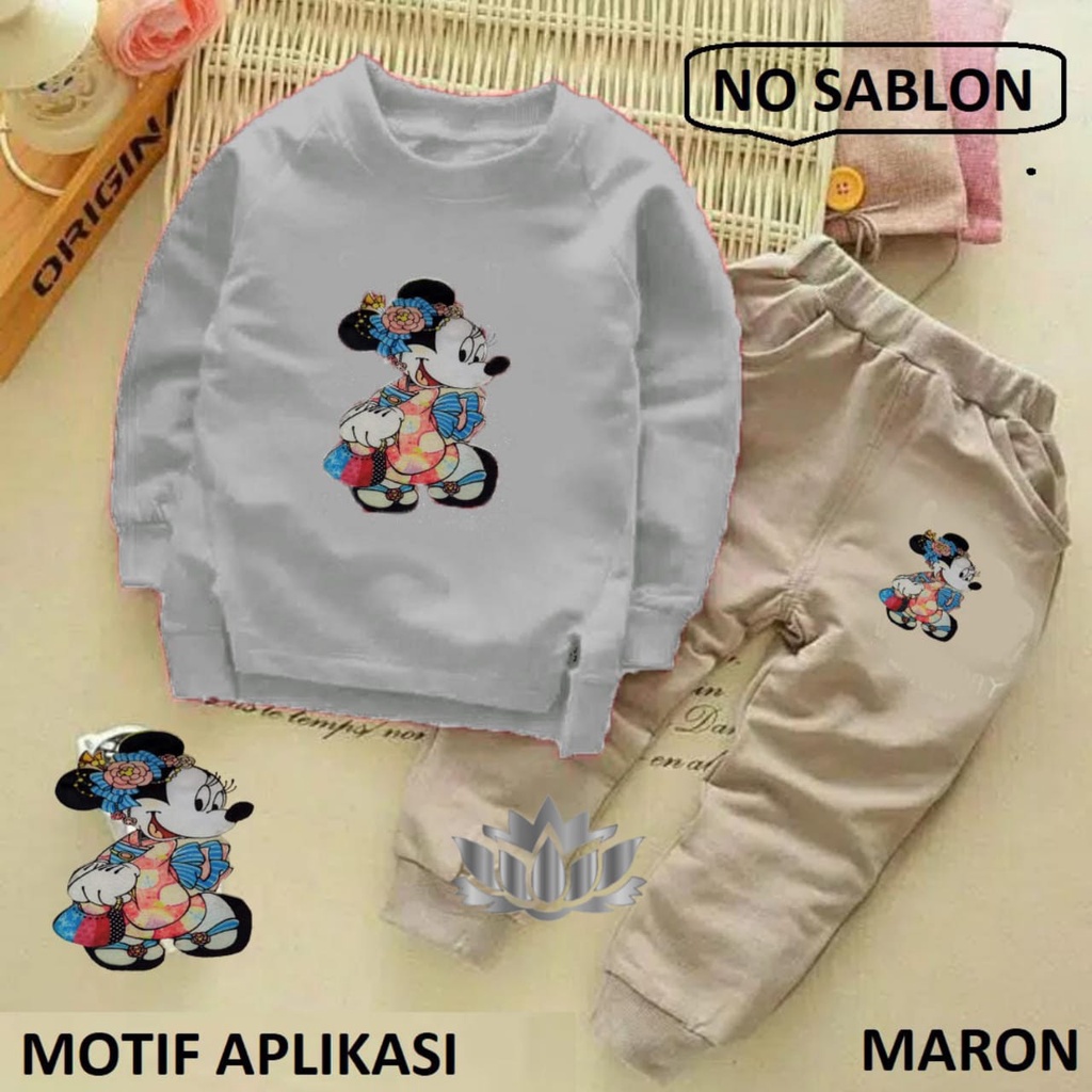 BO - SETELAN MICKEY GIRD / SETELAN SWEATER ANAK / PAKAIAN ANAK / FASHION ANAK / SETELAN ANAK TERBARU