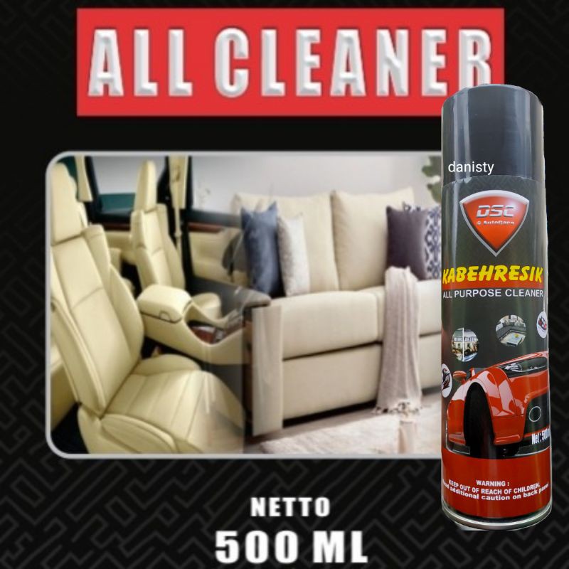 All Clear foam Pembersih plafon mobil /dasbor/ interior/jok kulit/sepatu /jok bludru