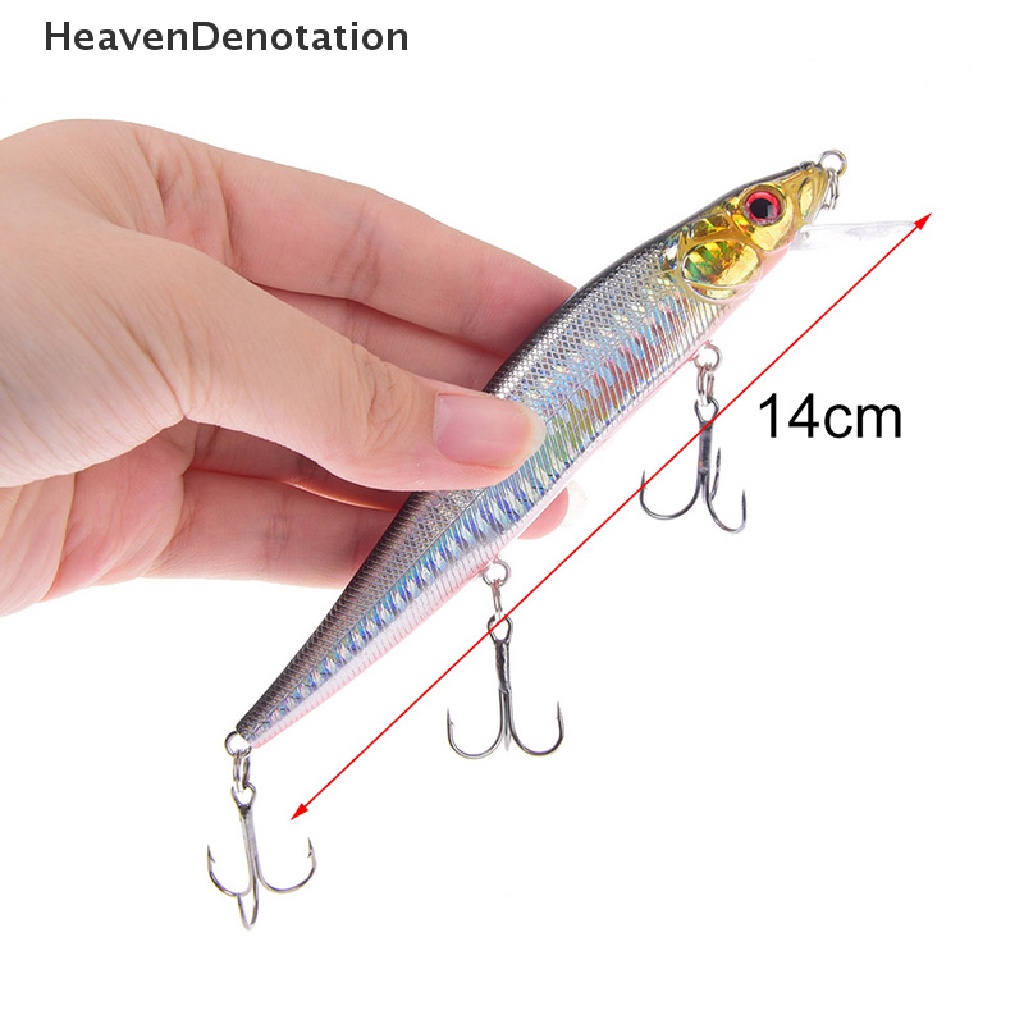 (Heavendenotation) 1pc Umpan Pancing Bentuk Ikan Kecil Bahan Plastik Keras 14cm / 23g